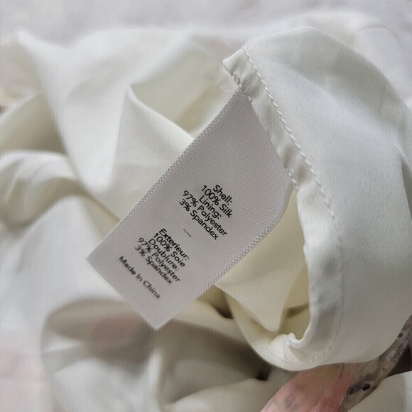 Elizabeth And James 100% Silk Shell Pink White Floral Print Sash V Neck Dress 4 - Picture 12 of 12